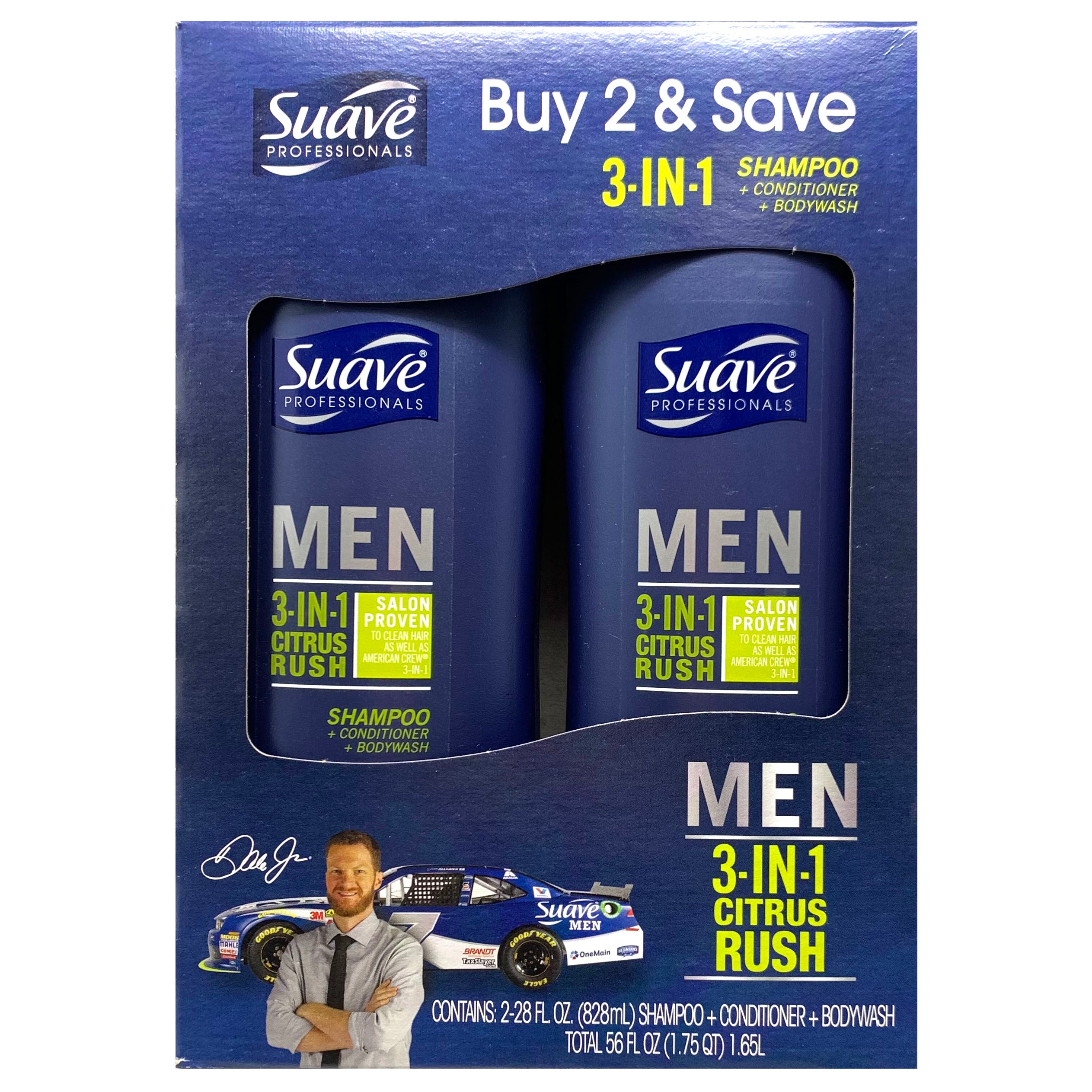 SUAVE MEN 3in1 WASH 28oz/2PK-CITRUS