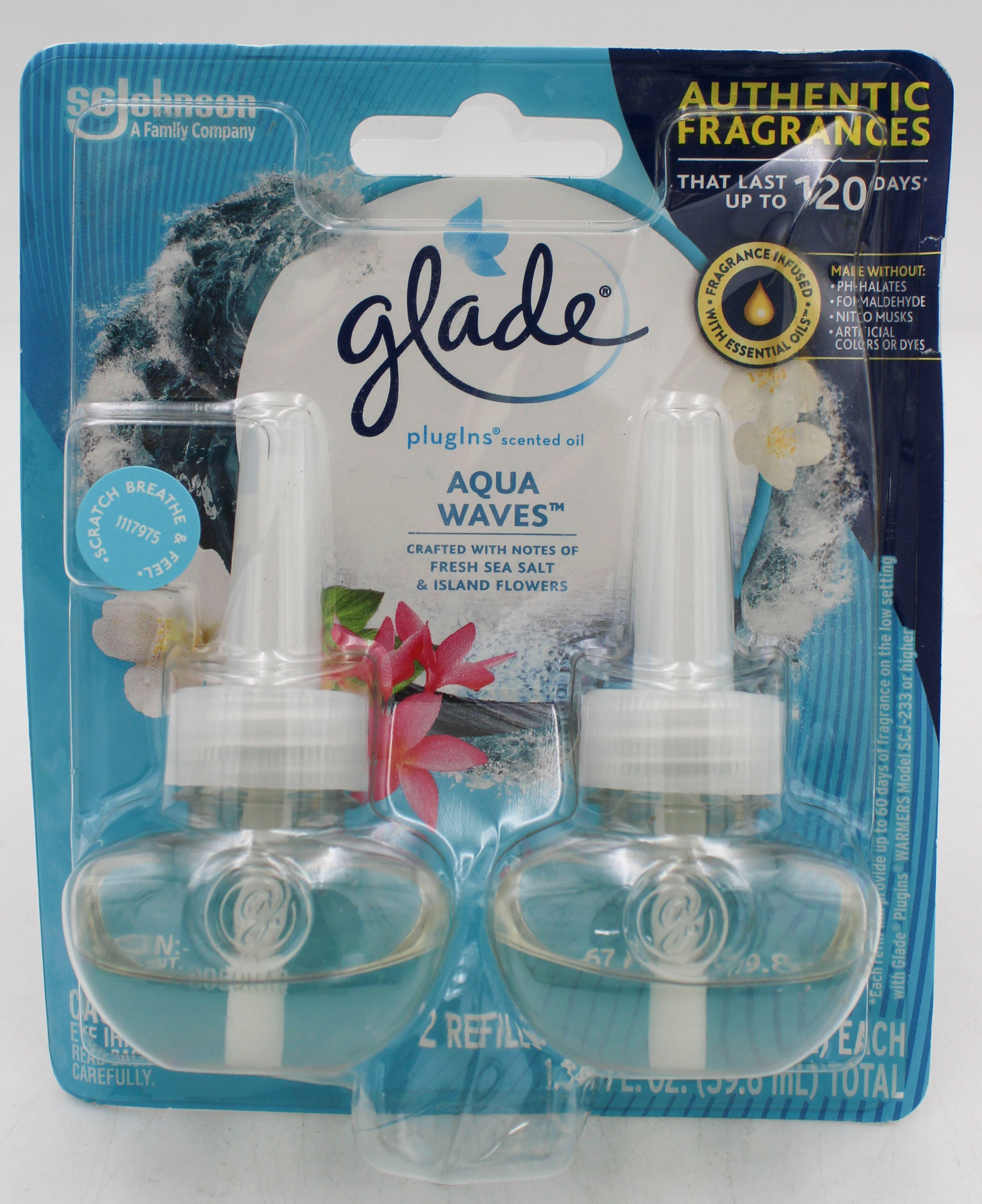 SP GLADE PLUGINS SCENTED 2REFILLS 1.34oz AQUA WAVES