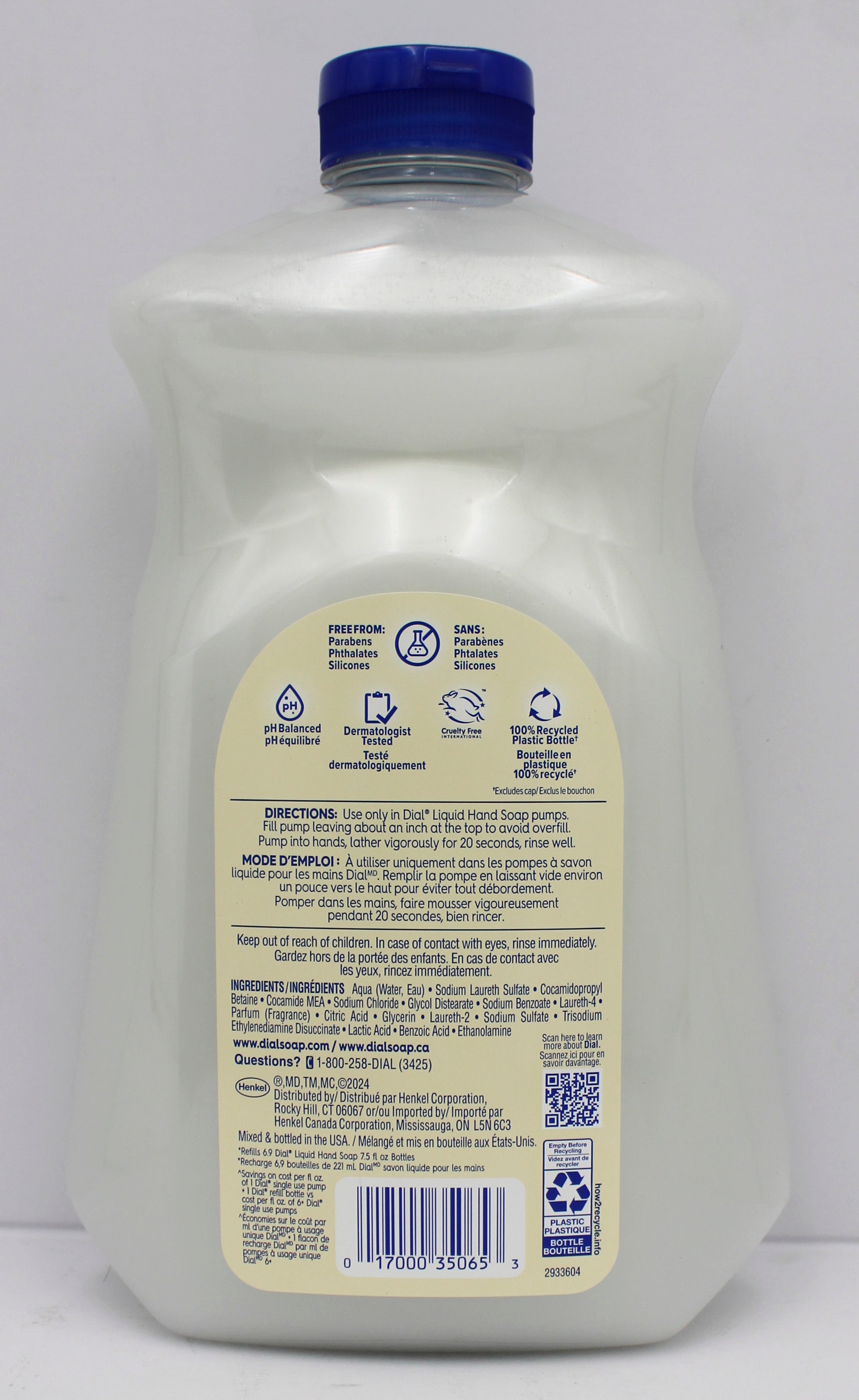 Dial Liquid Hand Soap Vanilla Honey Refill 52oz