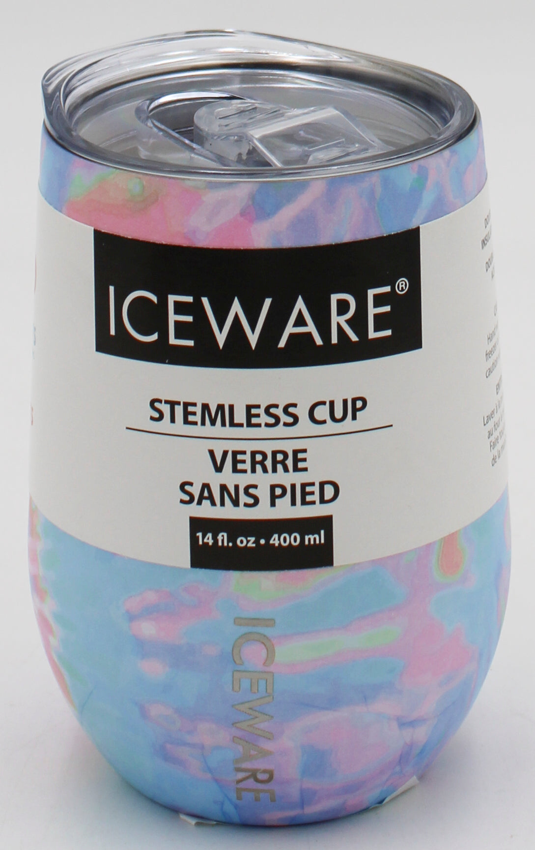 14oz DOUBLE WALL STEMLESS WINE CUP - TYE DYE
