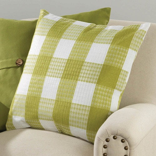 GREEN CHECKERED 18" PILLOW COVER