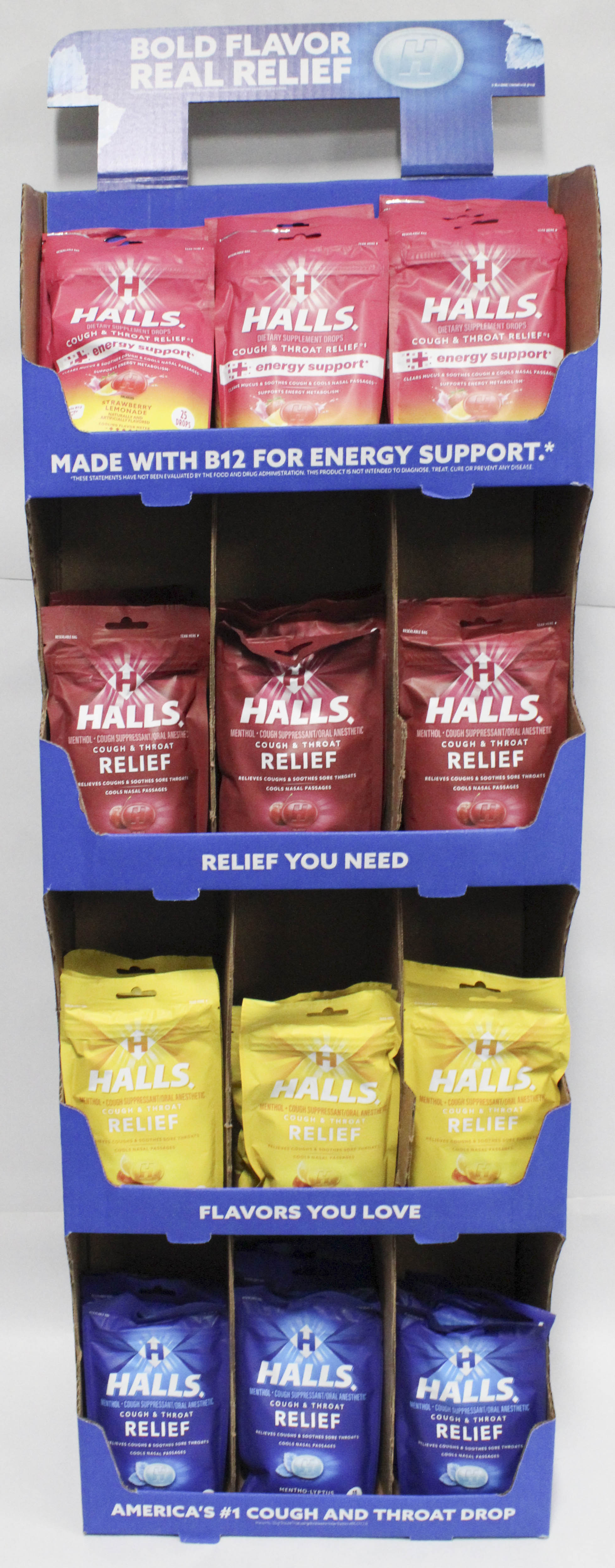 HALLS COUGH DROPS ASSORTED FLOORSTAND EXP 12/21/26