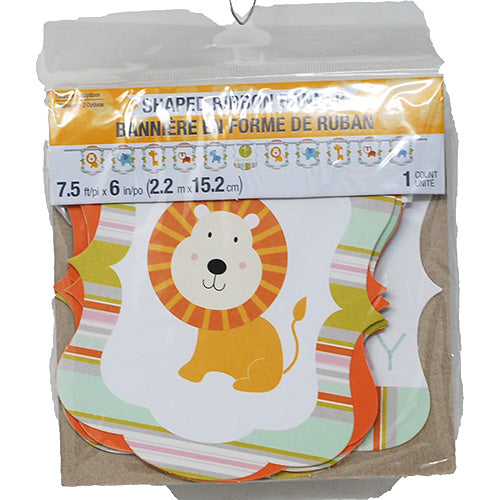 HAPPI JUNGLE SHAPED RIBBON BANNER "1ST BIRTHDAY"-1CT/7.5ftX6in