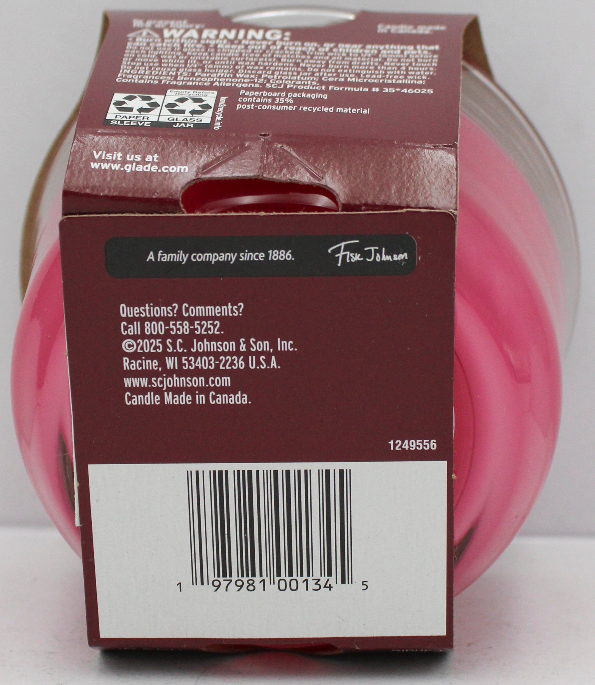 GLADE 3-WICK CANDLE POMEGRANATE & CURRANT 6.8oz US