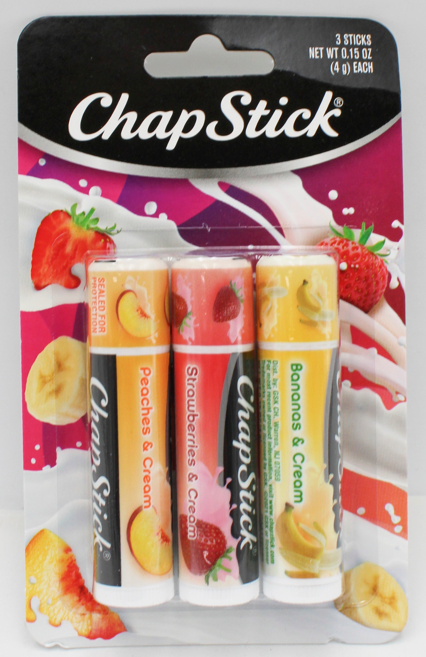 CHAPSTICK FRUIT N CREAM 3PK .45oz exp 10/31/2027
