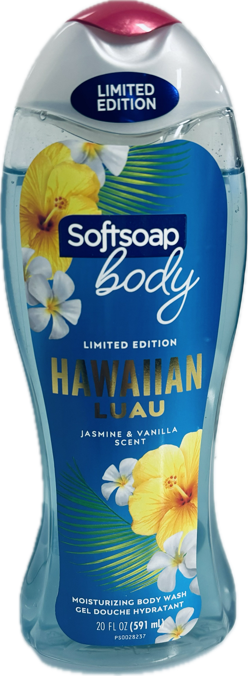 SOFTSOAP MOISTURIZING BODY WASH 20oz HAWAIIAN LUAU JASMINE &VANILLA SCENT