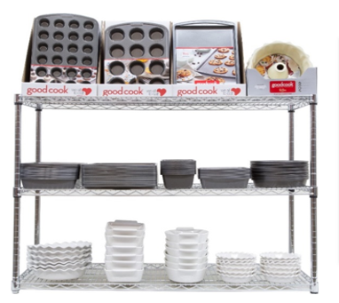 3FT GOOD COOK BAKEWARE DISPLAY - 156PCS W/ METRO RACK