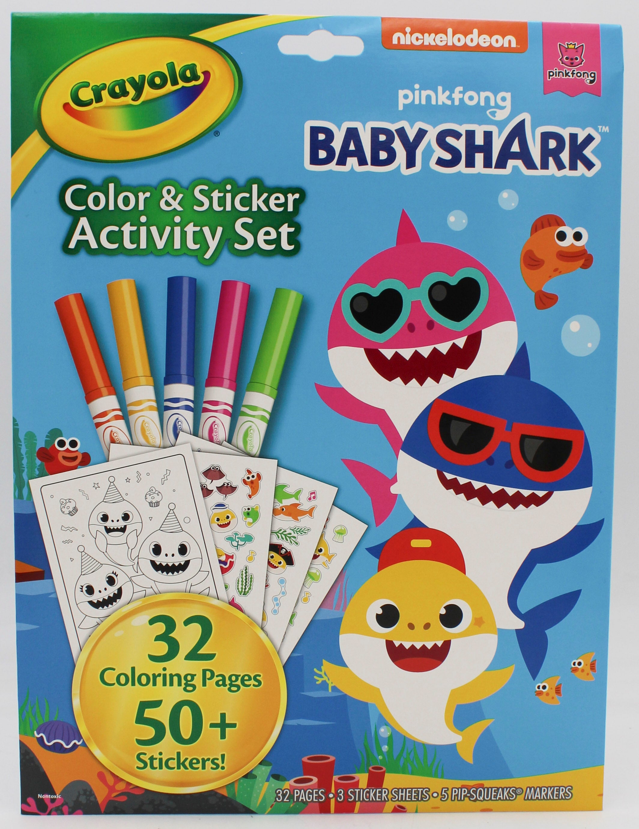 CRAYOLA COLOR & STICKER ACTIVITY SET, BABY SHARK NI