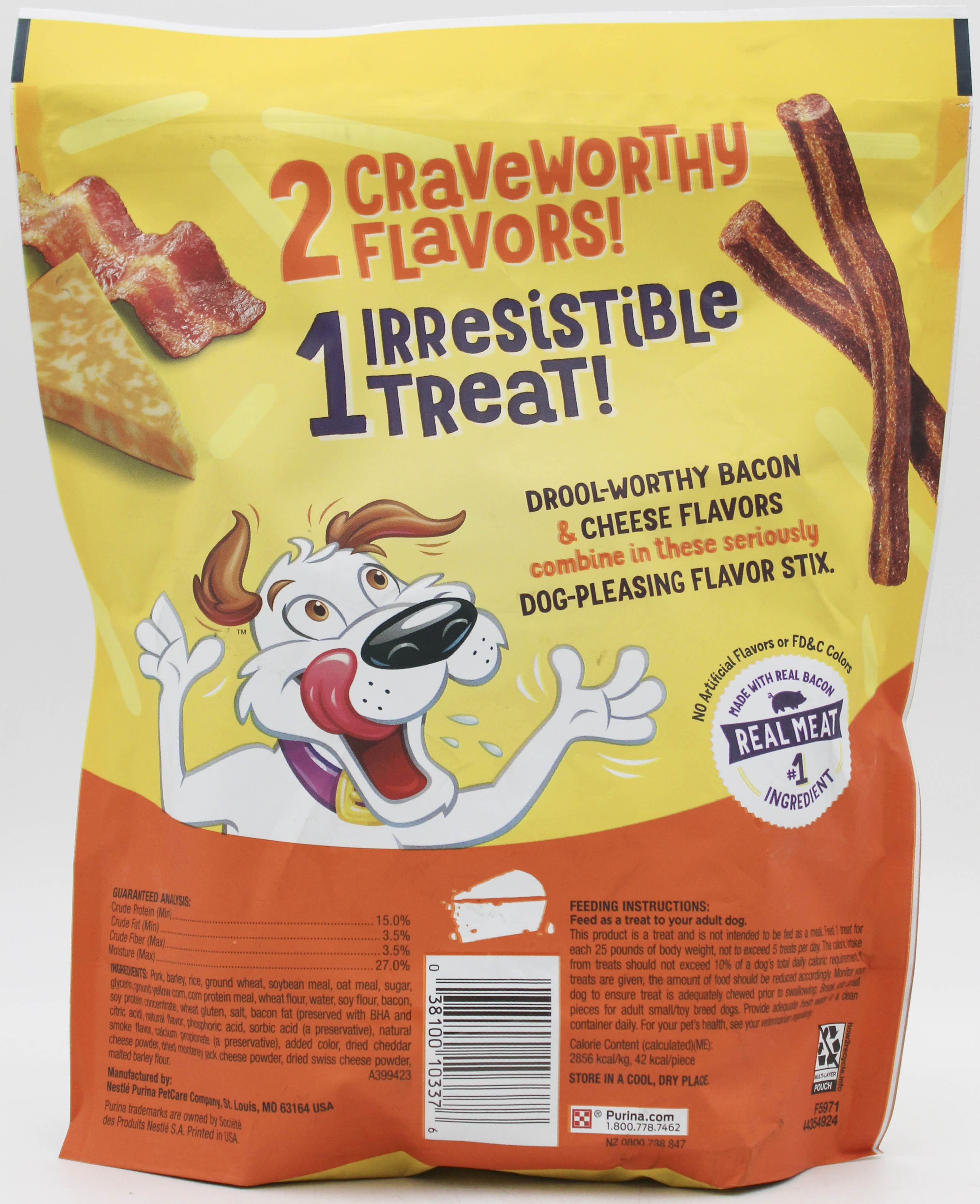 PURINA BEGGIN' FLAVORSTIX BACON CHEDDAR 25oz BEST BY 6.30.26 NI