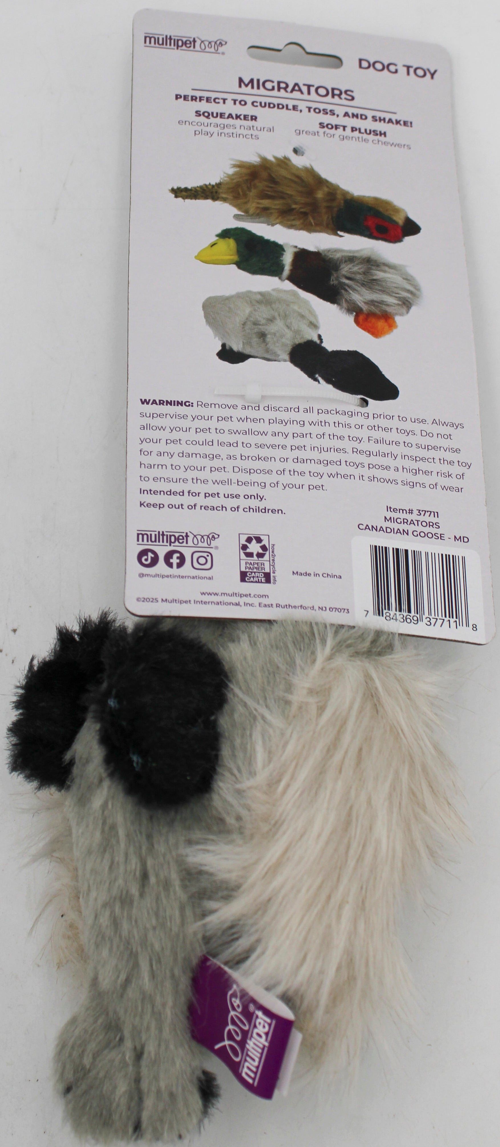 MULTIPET MIGRATOR CANADIAN GOOSE DOG TOY - 10"