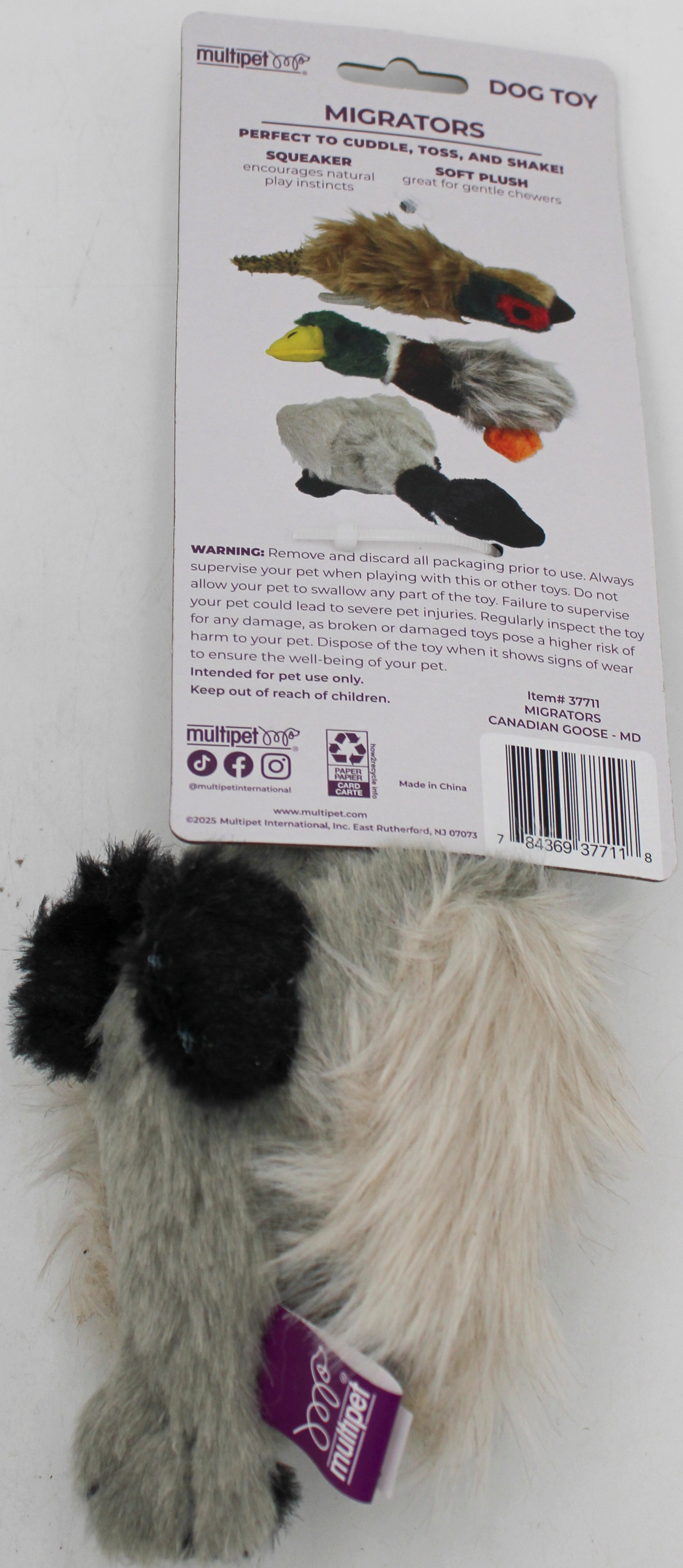 MULTIPET MIGRATOR CANADIAN GOOSE DOG TOY - 10"