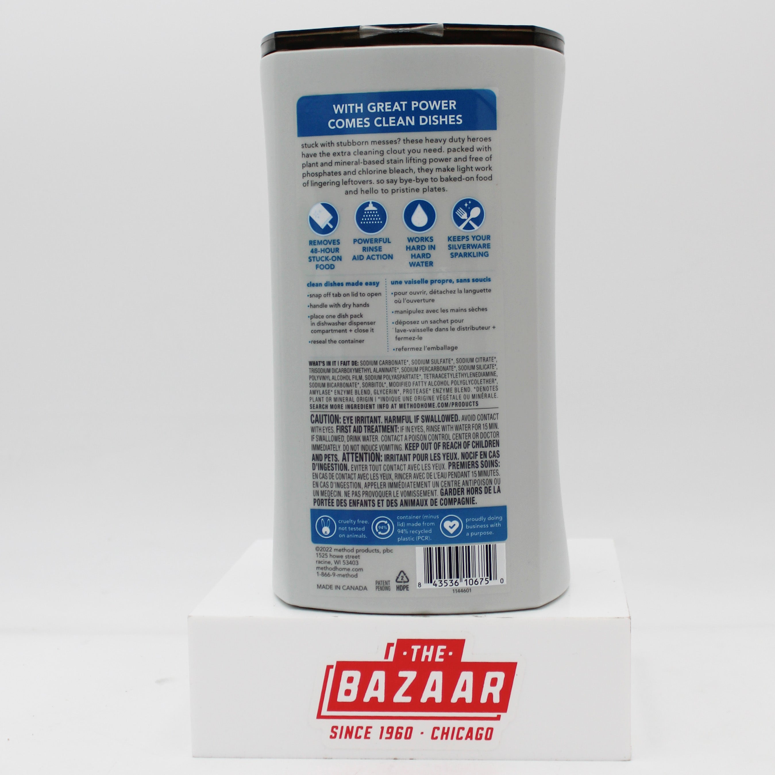 METHOD DISHWASHER PACKS HEAVY DUTY FREE N CLEAR 46ct