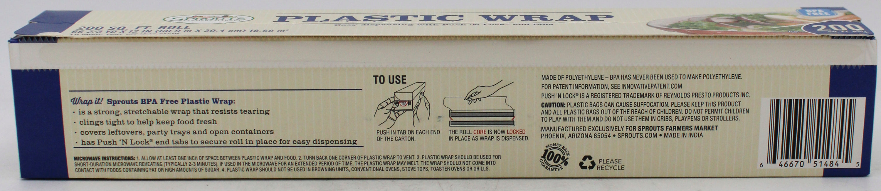 SPROUTS 200SQ FT PLASTIC WRAP NI