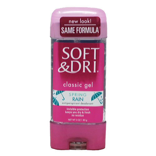 SOFT & DRI DEOD 3oz GEL-SPRING RAIN