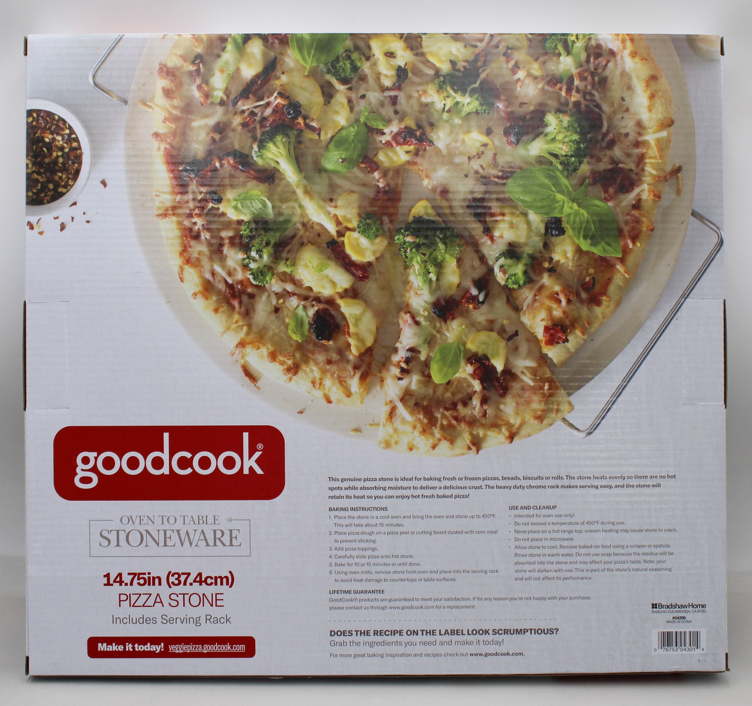 Bradshaw 15in Pizza Stone with Serving Rack – Wholesale