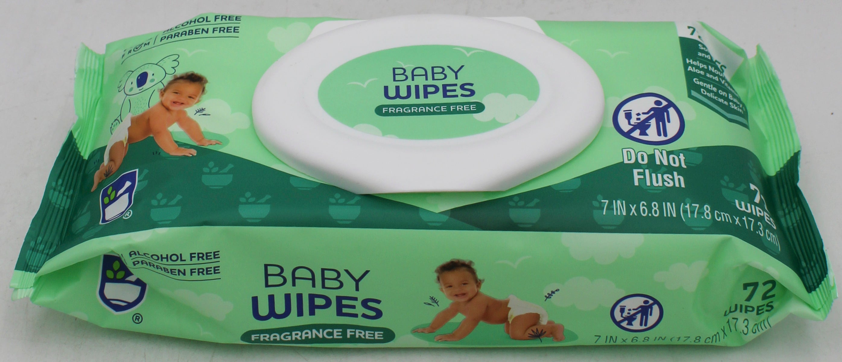 RITE AID BABY WIPES FRAGRANCE FREE 72CT EXP 7/31/2027