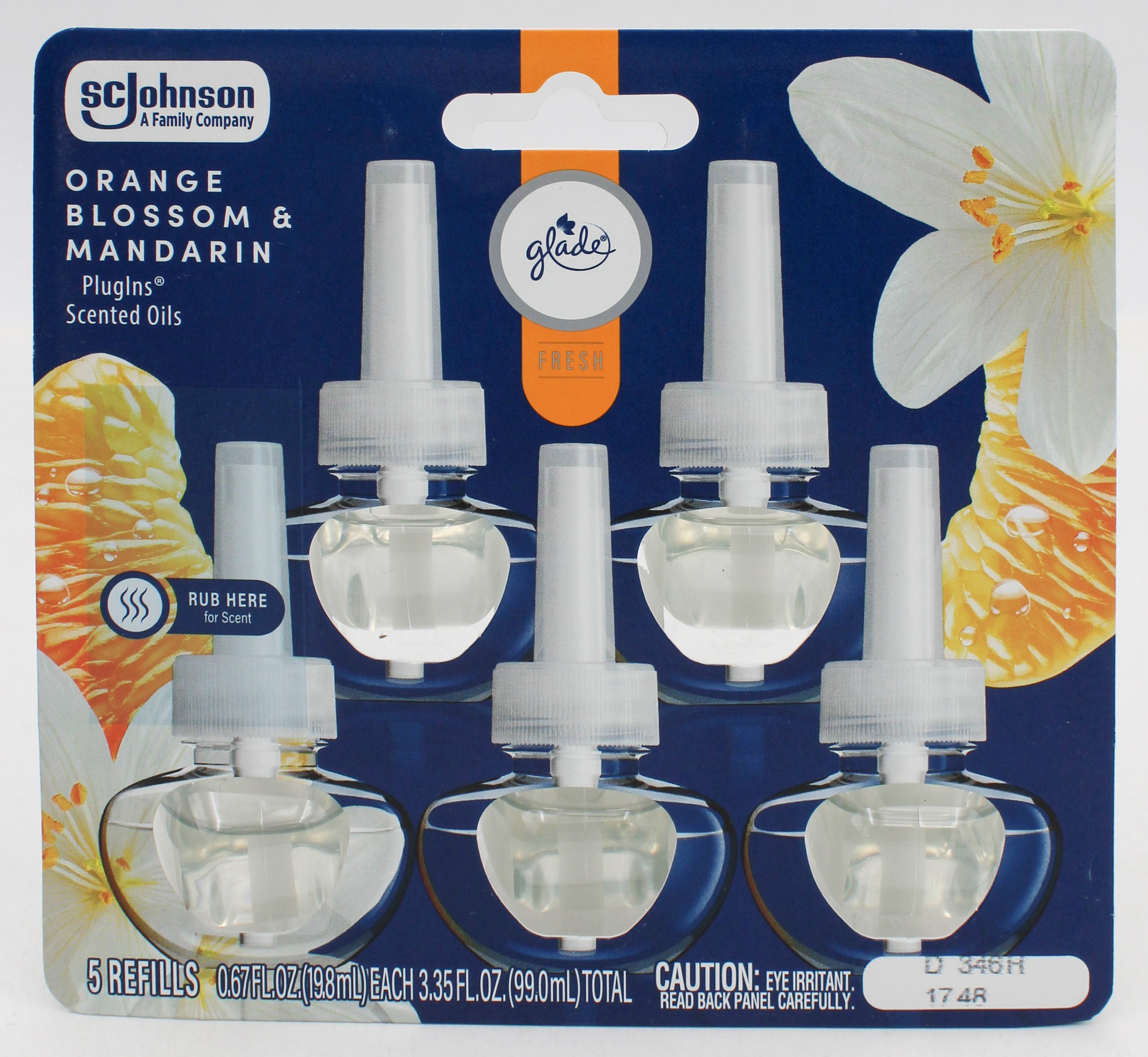 SP GLADE PLUGINS OIL REFILL 5CT 3.35oz ORANGE BLOSSOM & MANDARIN