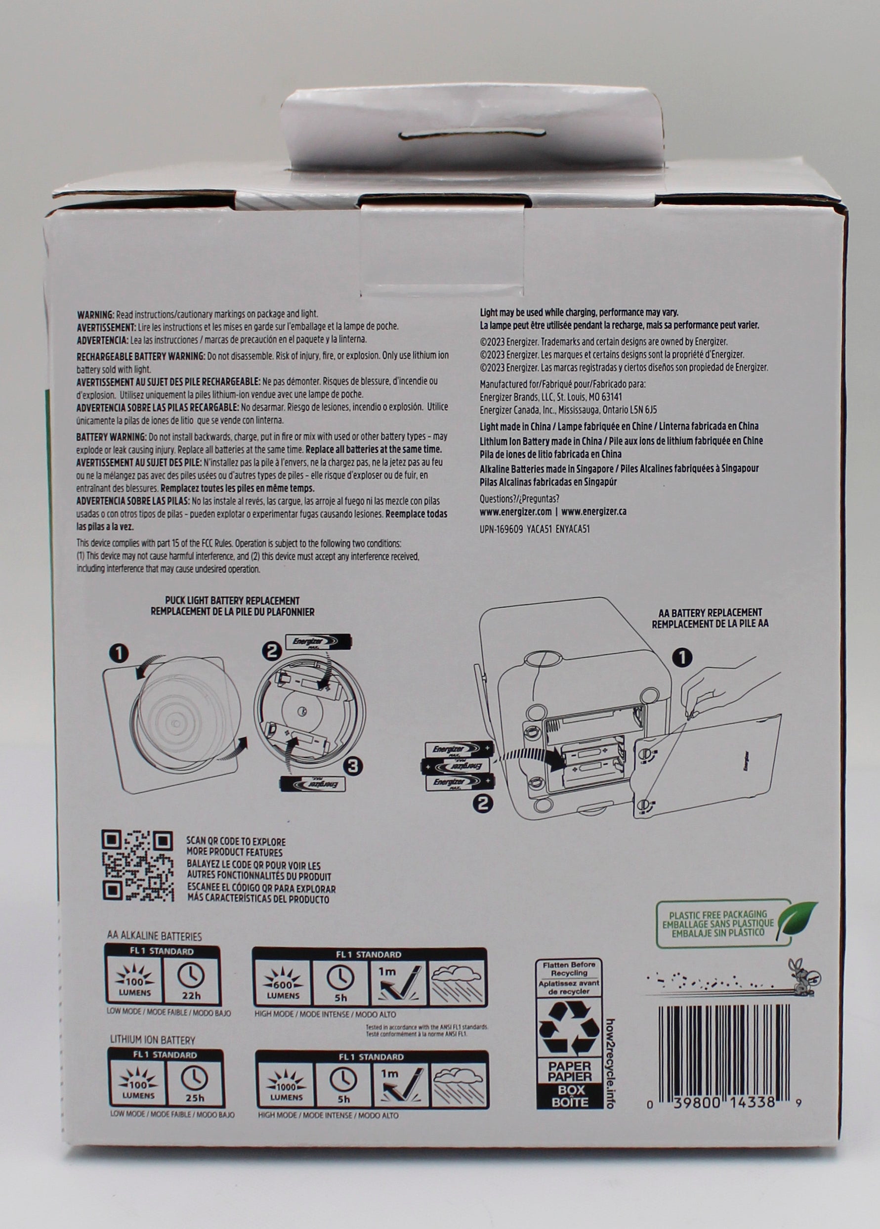 ENERGIZER POWER BANK AND STORAGE LANTERN, 1,000 LUMEN, BATTERIES AND USB CABLE INCLUDED