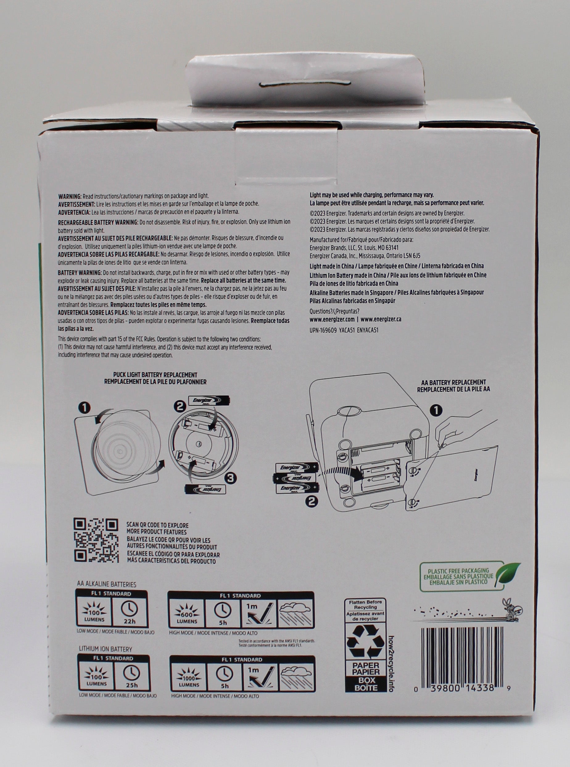 ENERGIZER POWER BANK AND STORAGE LANTERN, 1,000 LUMEN, BATTERIES AND USB CABLE INCLUDED