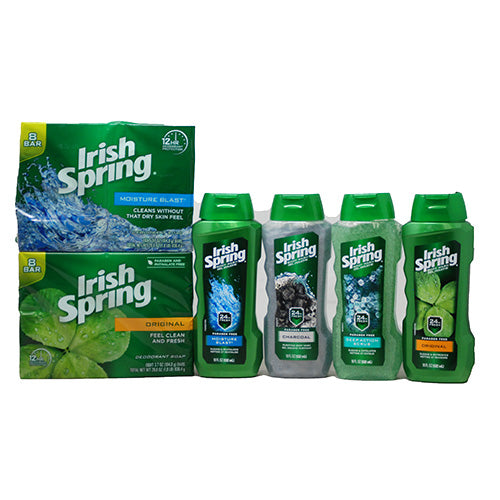 IRISH SPRING MIXED BODYWASH/SOAP 18PC ASST DSPLY NI
