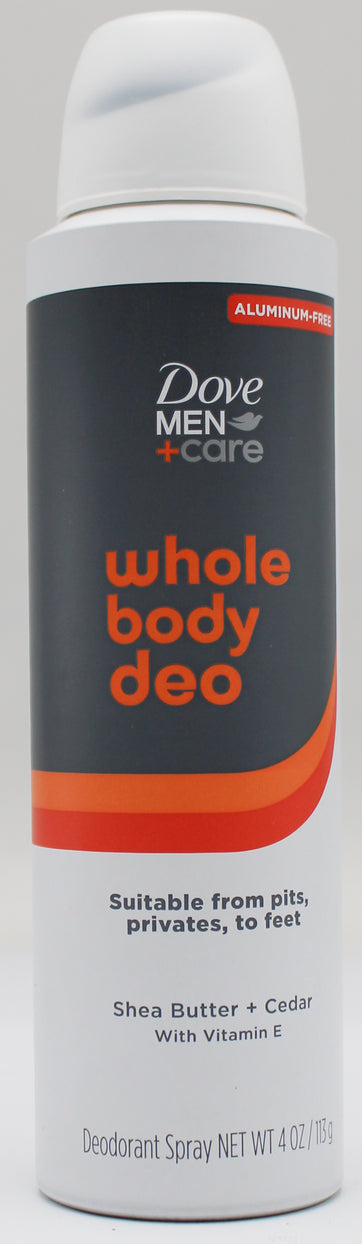 DOVE MEN + CARE WHOLEBODY DEORDORANT SPRAY SHEA BUTTER & CEDAR 4oz