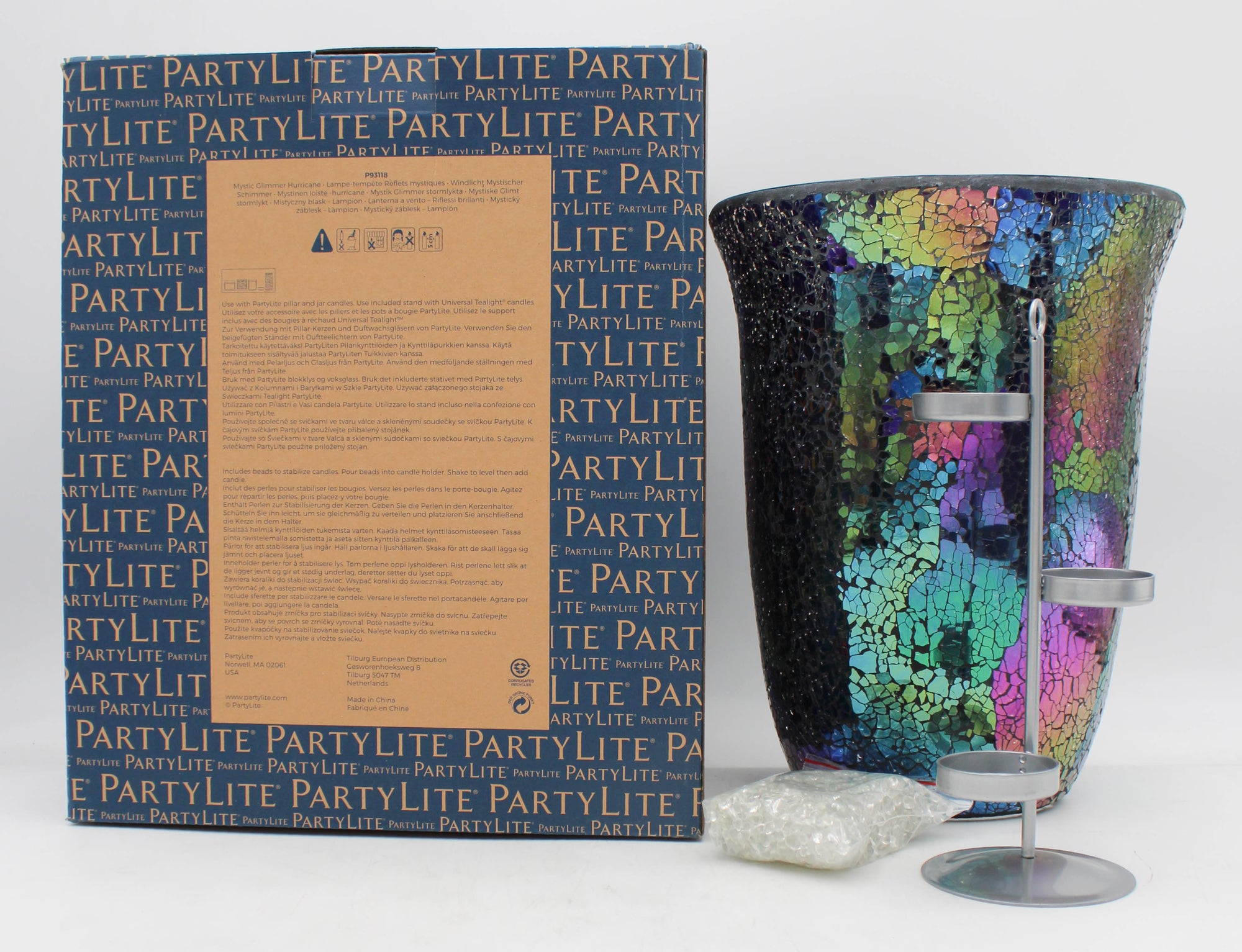 PARTYLITE MYSTIC GLIMMER HURRICANE UNIVERSAL HOLDER 8"D x 12"H