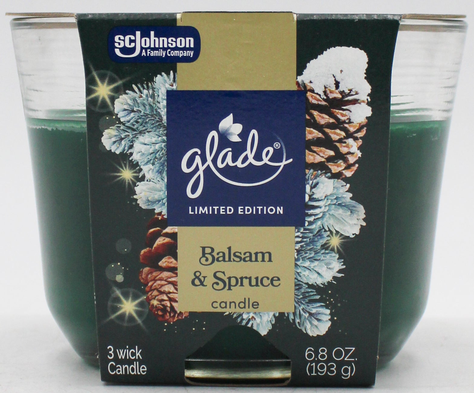 SP GLADE 3-WICK CANDLE BALSAM & SPRUCE 6.8oz US