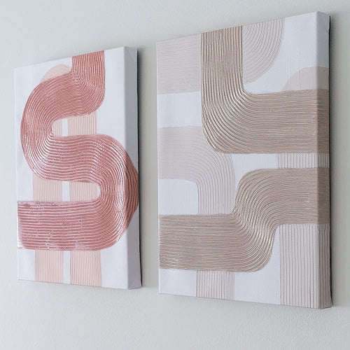 MODERN GROOVES CANVAS 2PC PRINT SET 11"L x 14"H x 1"D