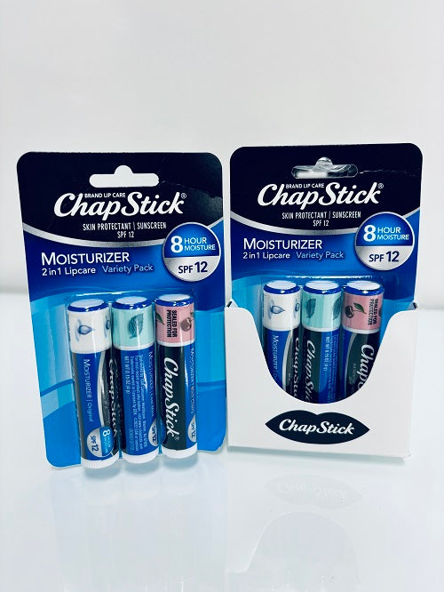 CHAPSTICK LM VARIETY SPF12 3CT LC .45OZ 11/30/24 NI