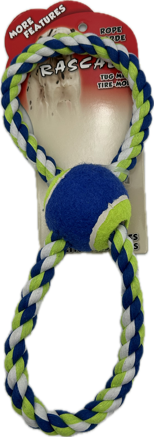 12" FIGURE 8 ROPE BLUE DOG TOY