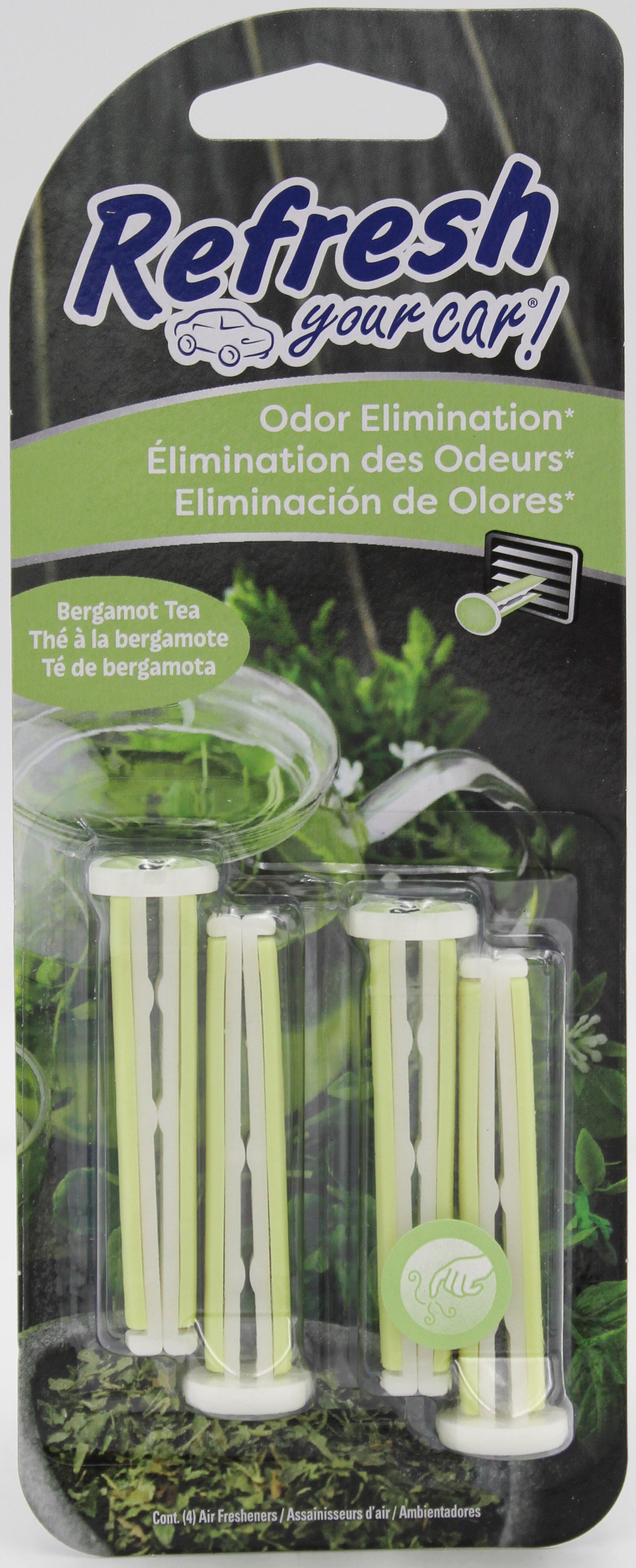 REFRESH YOUR CAR BERGAMOT TEA MINI TEA DIFFUSER 4 pk