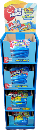 AIRHEADS FRUIT/SOUR LAYDOWN BAGS 12oz FLOOR DISPLAY BB 1/31/27 NI