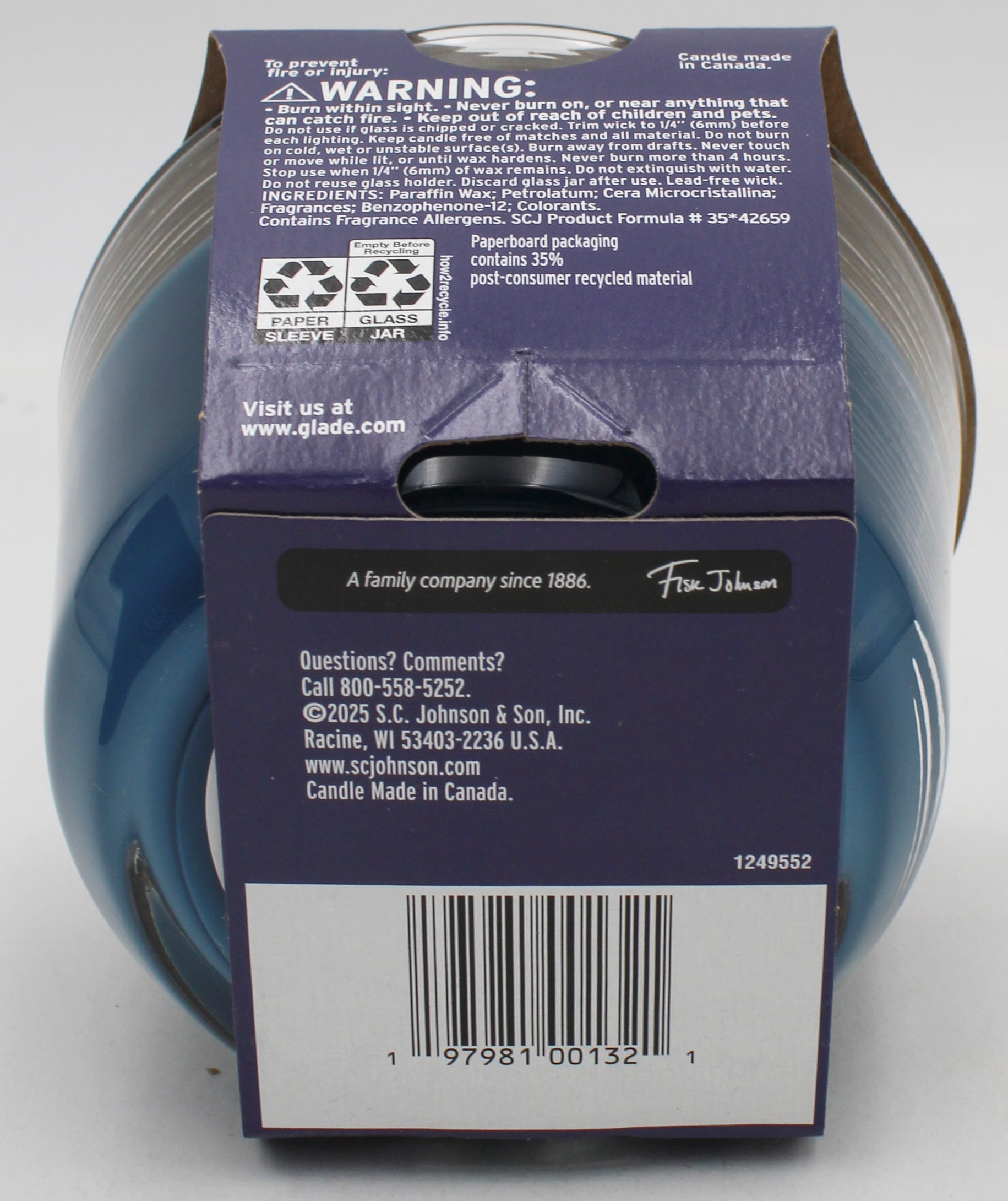 GLADE 3-WICK CANDLE EMBERS & SANDALWOOD 6.8oz US