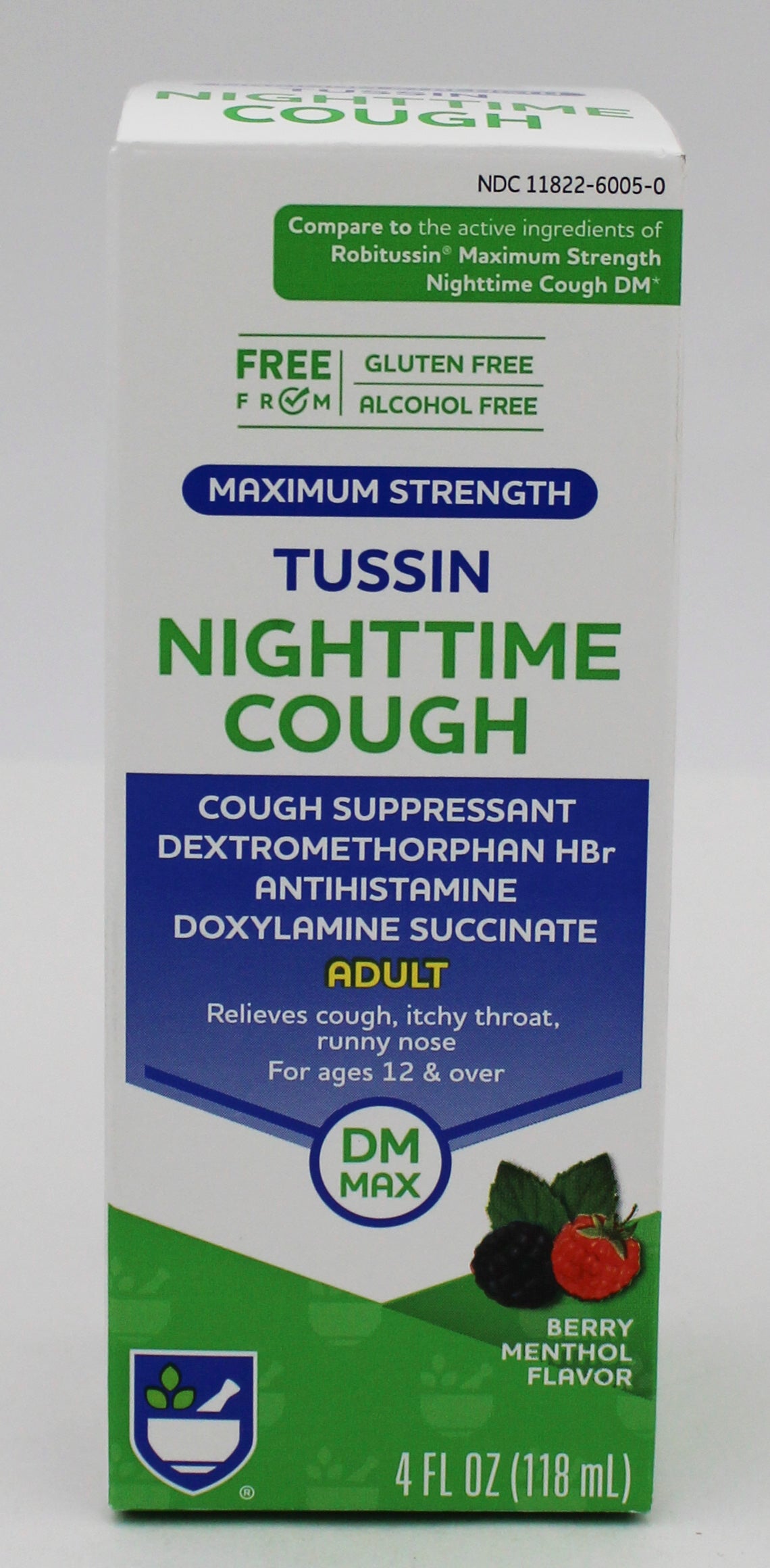 RITE AID NIGHTTIME COUGH & CHEST CONGESTION RELIEF DM MAXIMUM STRENGTH 4oz EXP 10/31/2026 COMPARES TO Robitussin