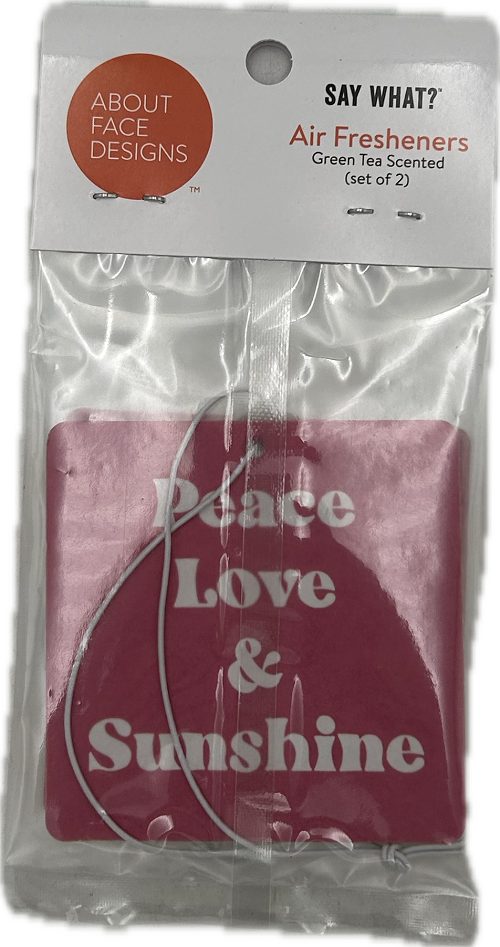 PEACE LOVE & SUNSHINE CAR AIR FRESHENER 2pc