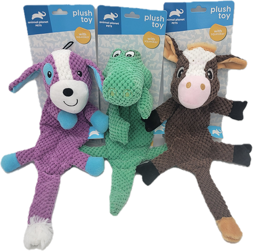 ANIMAL PLANET COW / CROCODILE / SHEEP PLUSH WITH SQUEAKER