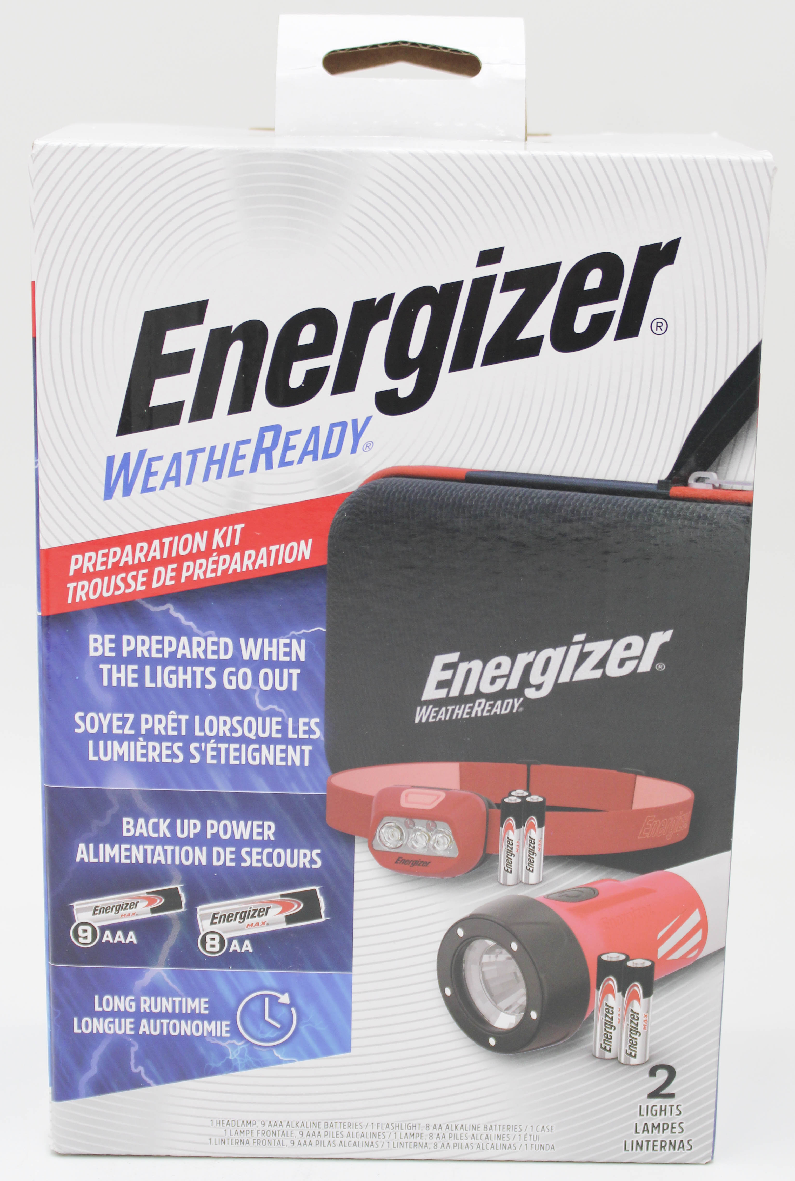 ENERGIZER WEATHER READY POWER OUTAGE KIT WITH LED HEADLAM FLASHLIGHT BATTERIES INCLUDED