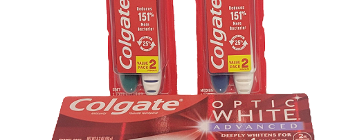 COLGATE 360 OPTI WHITE T/PASTE & T/BRUSH MEDIUM & SOFT 18CT EXP 09/30/24 DISPLAY NI