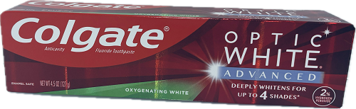 COLGATE OPTIC WHITE ADVANCED TOOTHPASTE 4.5oz OXIGENATING WHITE EXP 6-2025 NI