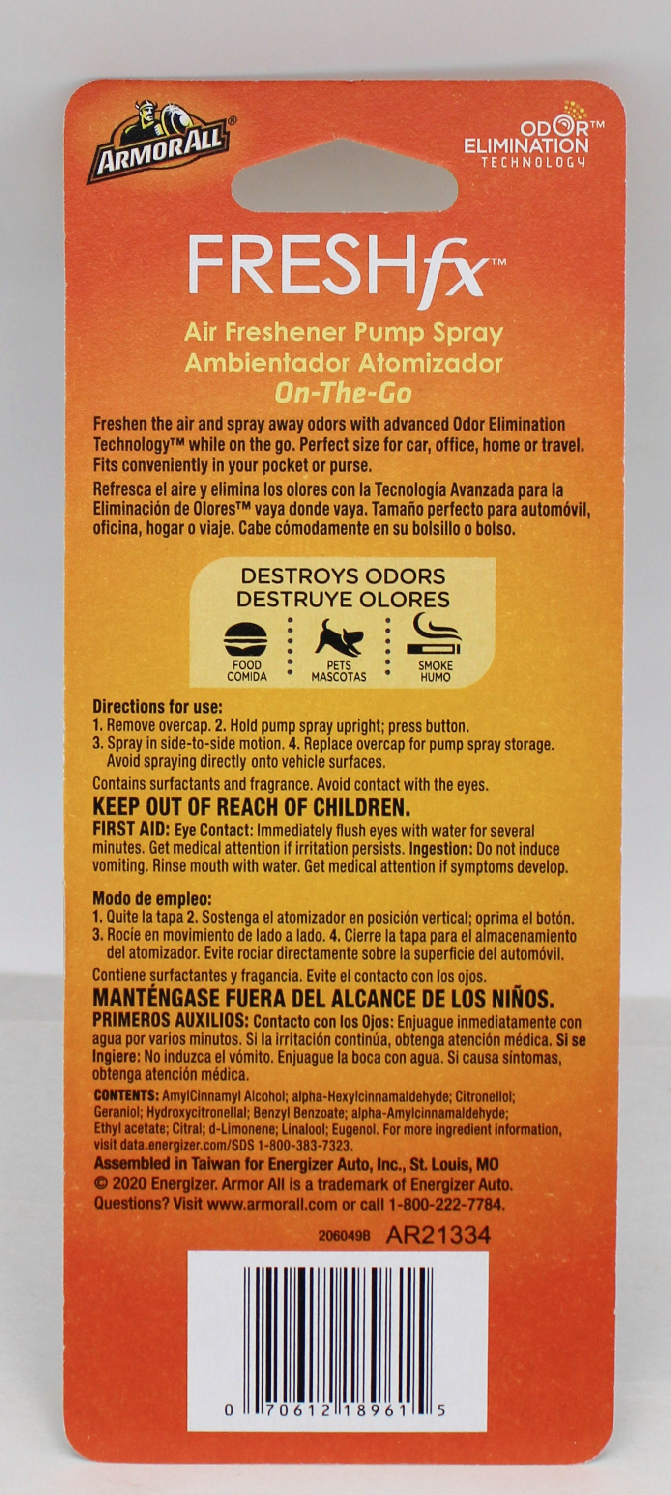 ARMOR ALL FRESHFX RAPID CAR ODOR ELIMINATOR FOGGER, TRANQUIL SKIES - 1.5 OZ