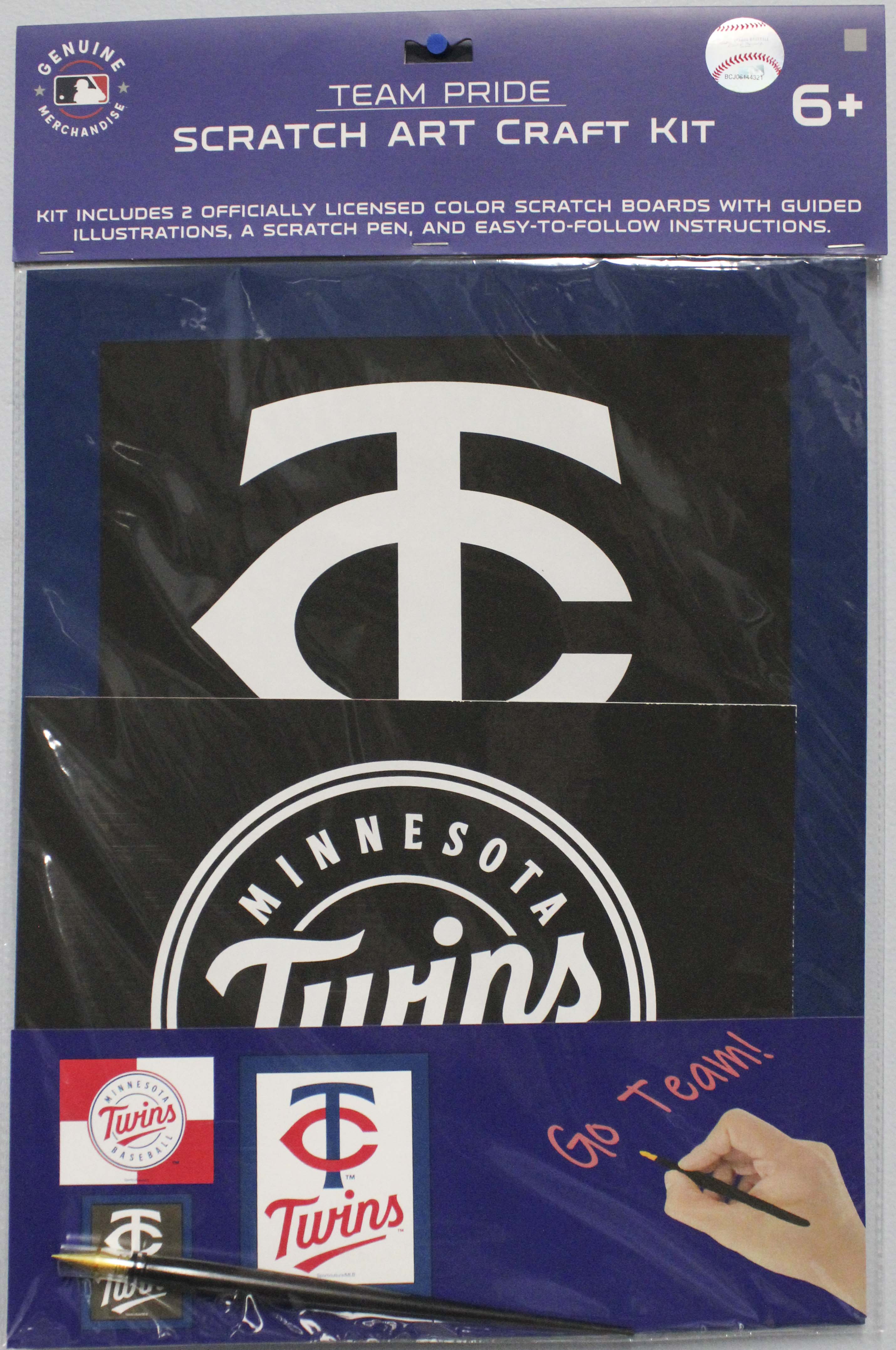 MLB MINNESOTA TWINS SCRATCH ART CRAFT KIT