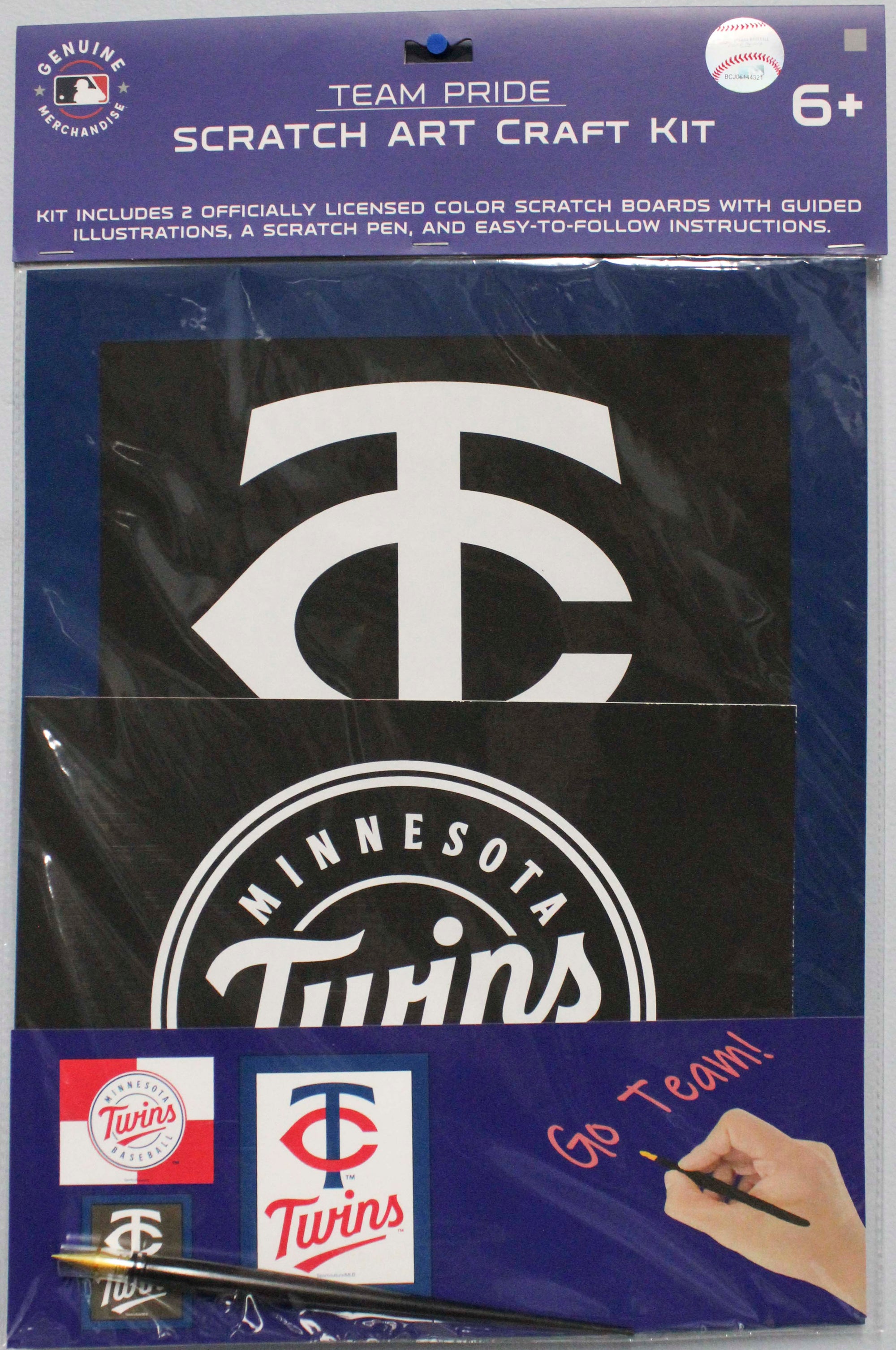 OFFICIALLY LICENSED MINNESOTA TWINS SCRATCH ART CRAFT KIT