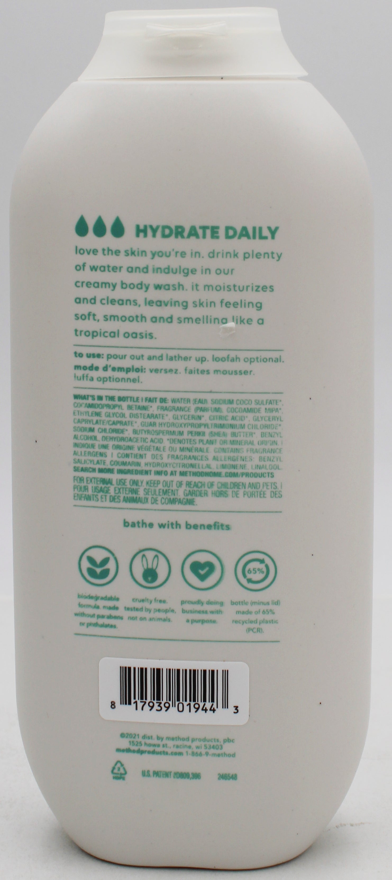 METHOD BODY WASH STAY HYDRATED COCONUT MILK 18oz