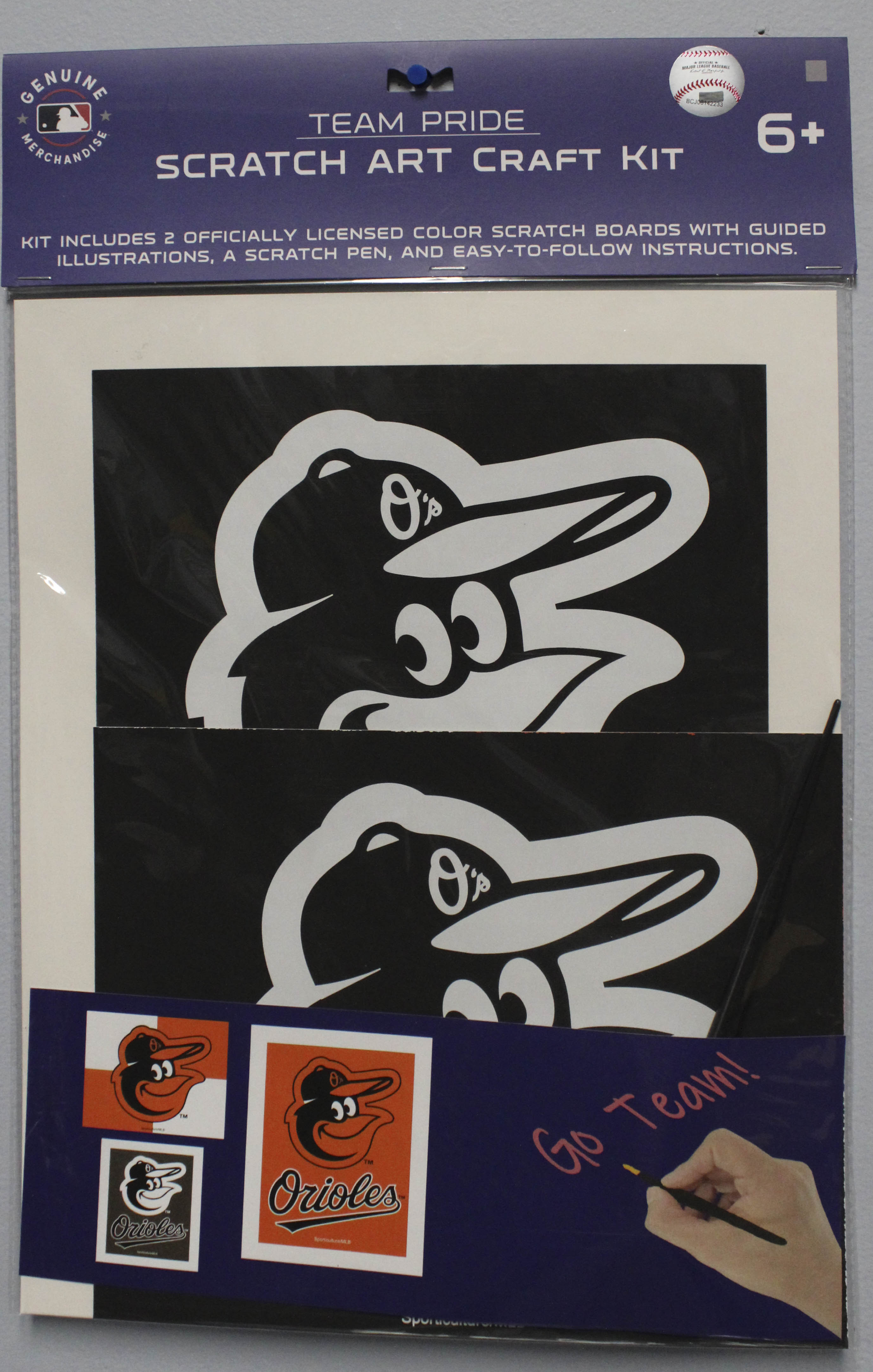 MLB BALTIMORE ORIOLES SCRATCH ART CRAFT KIT