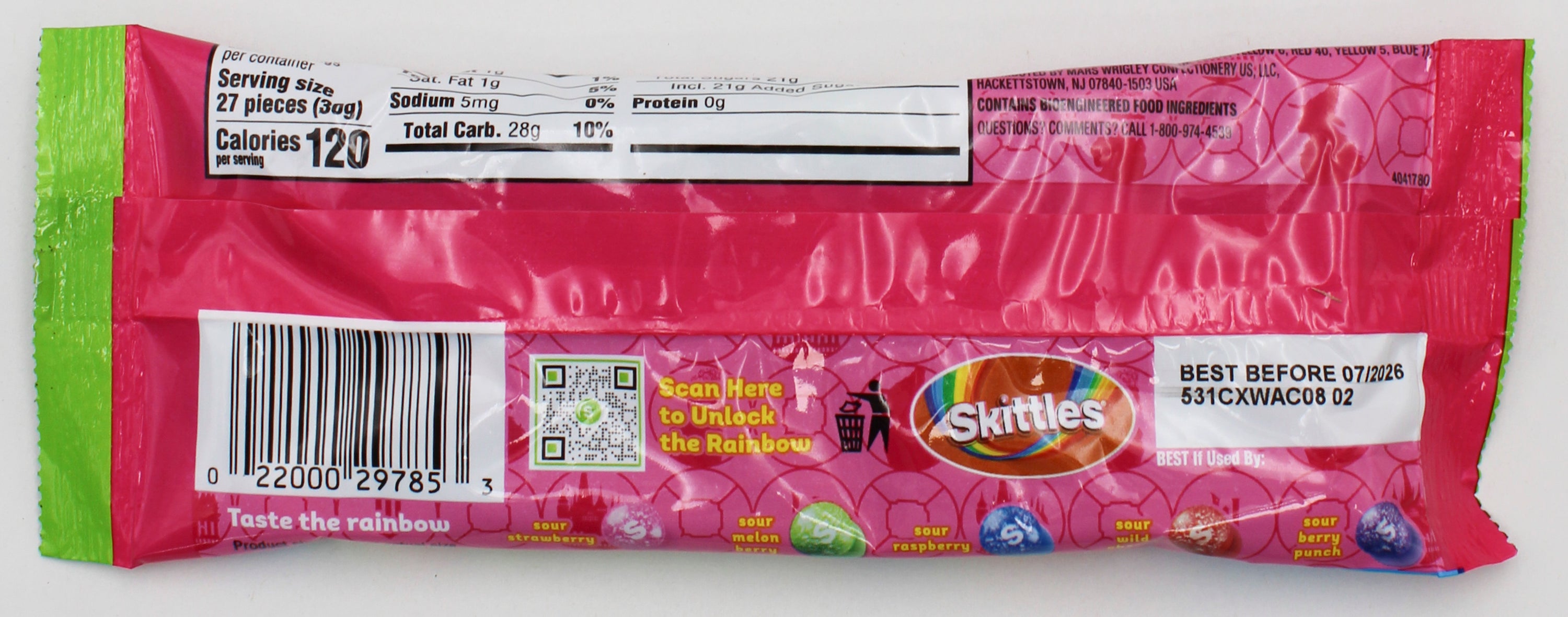 SKITTLES SOUR WILD BERRY SHARE SIZE WICKED 3.3oz BB 7/31/2026