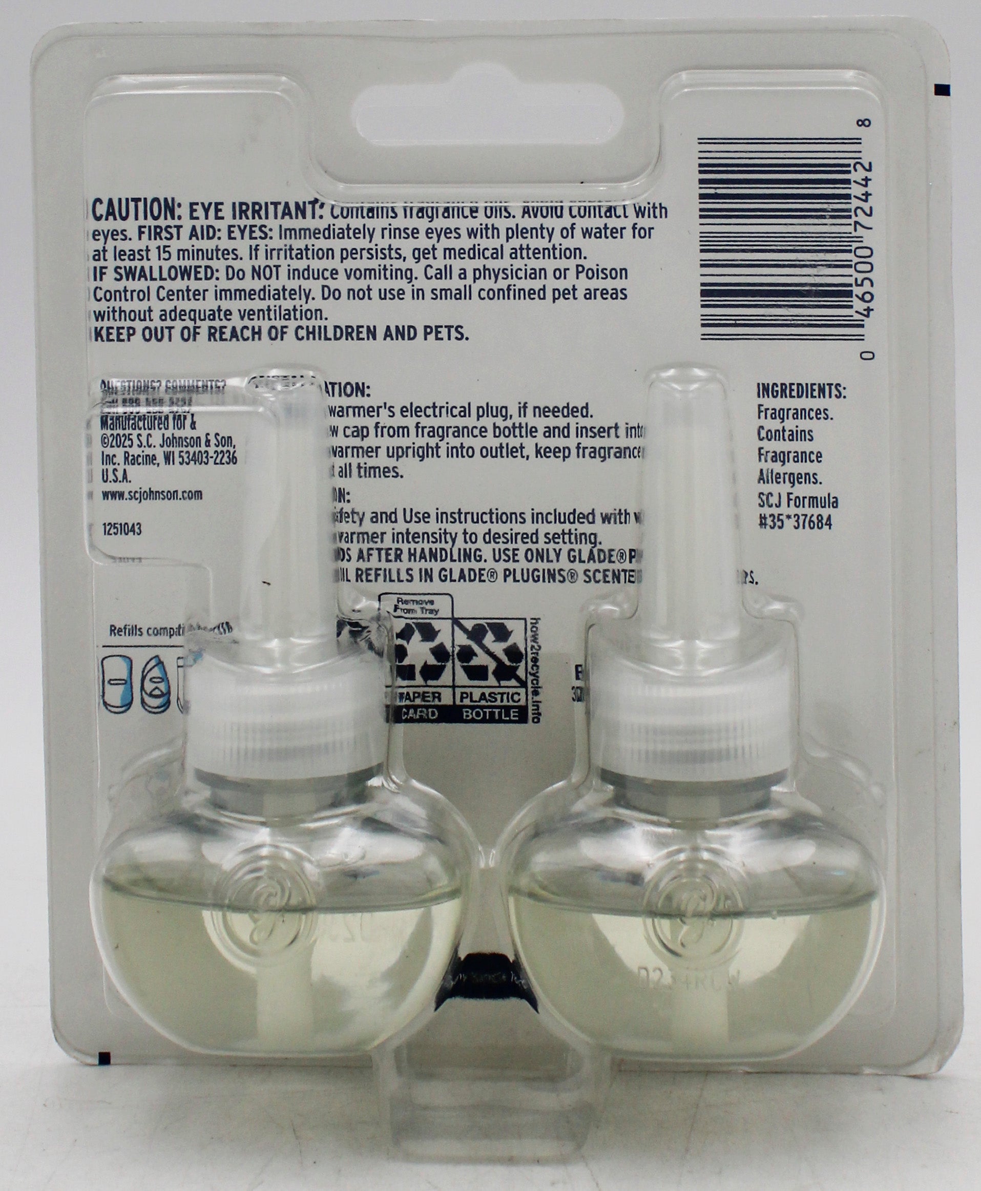 SP GLADE PLUGINS SCENTED OIL 2REFILLS 1.34oz CASHMERE WOODS