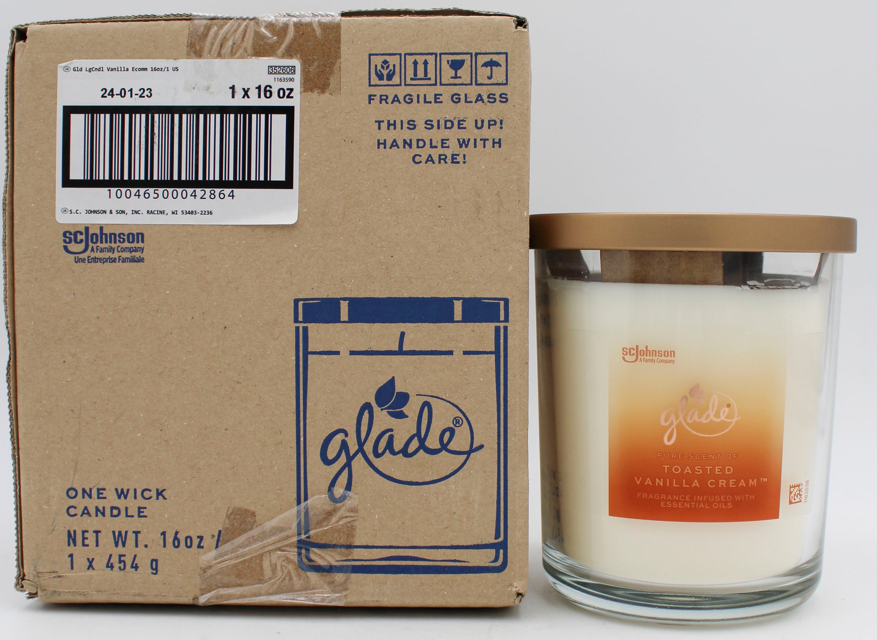 GLADE LARGE CANDLE TOASTED VANILLA CREAM 16oz US