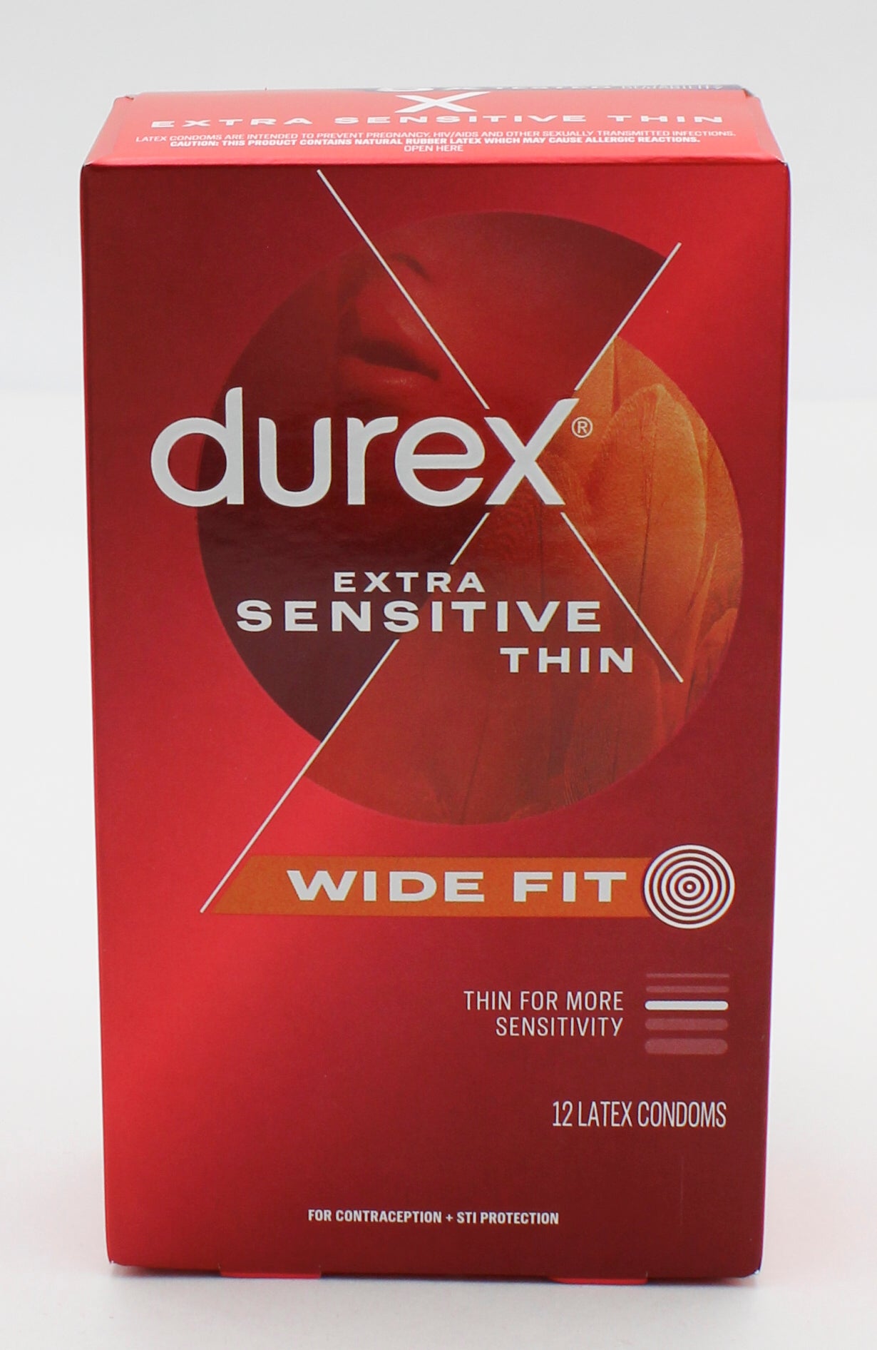 DUREX 12 PACK CONDOMS EXTRA SENSITIVE WIDE FIT EXP 9/2027