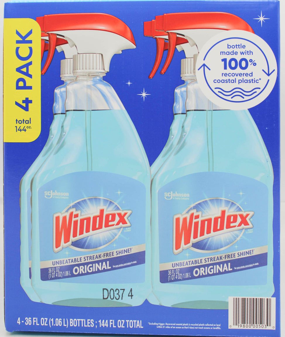 WINDEX ORIGINAL GLASS CLEANER BLUE 4 PACK 36floz US
