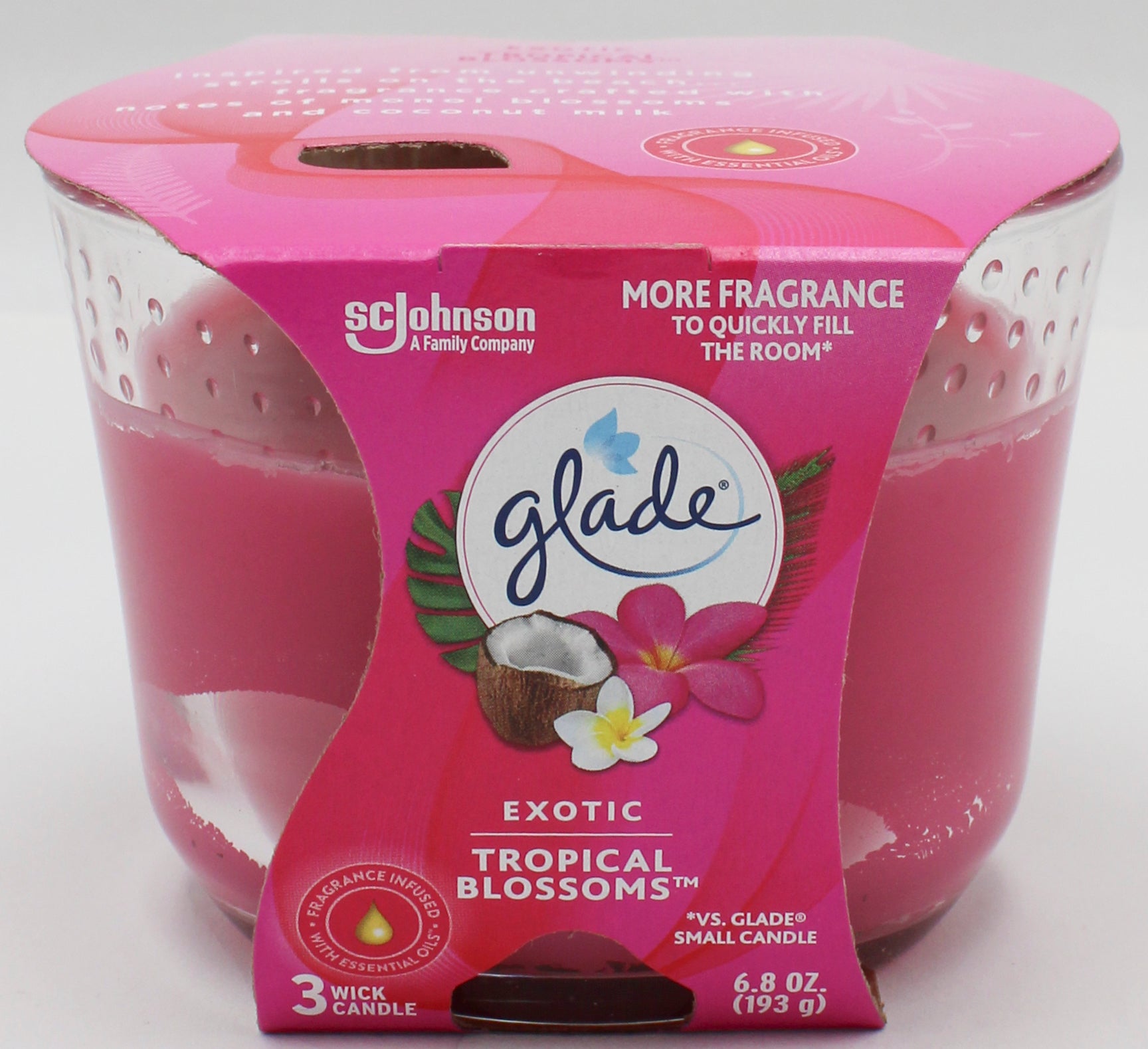 GLADE 3-WICK CANDLE EXOTIC TROPICAL BLOSSOMS 6.8oz US